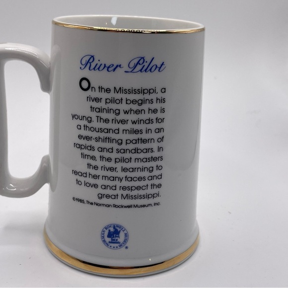 Norman Rockwell Porcelain Tankard “River Pilot” coffee cup. Vintage. In box. - Picture 5 of 8